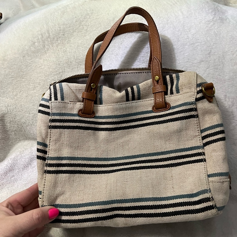 Fossil canvas handbag